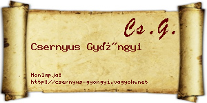 Csernyus Gyöngyi névjegykártya